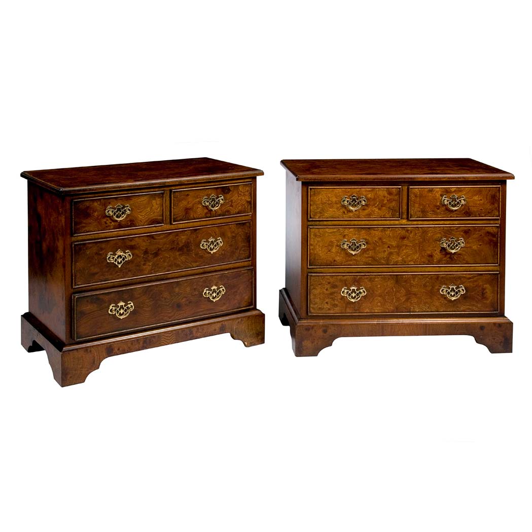 Appraisal: Pair of George II Style Bachelor Chests of Drawers Height