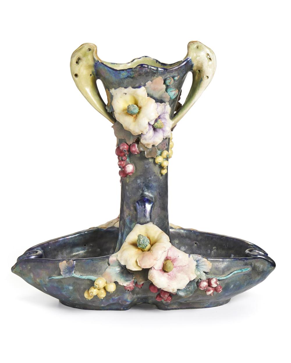 Appraisal: An Amphora double centerpiece Circa - Teplitz Austria Marked to