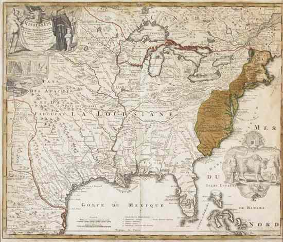 Appraisal: MAP HOMANN JOHANN Amplissimae regionis Mississippi Amsterdam Engraved map with