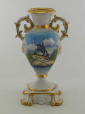 Appraisal: A Soviet Russian ceramic two handled vase one side with