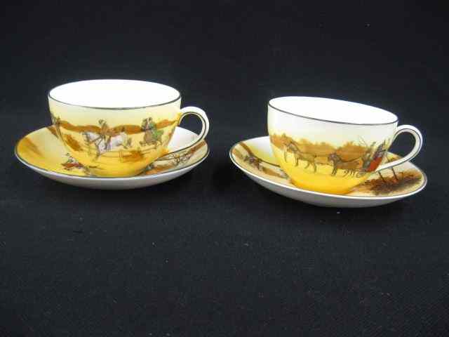 Appraisal: Royal Doulton ''Coaching Days'' Chinacup saucers pair series ware excellent