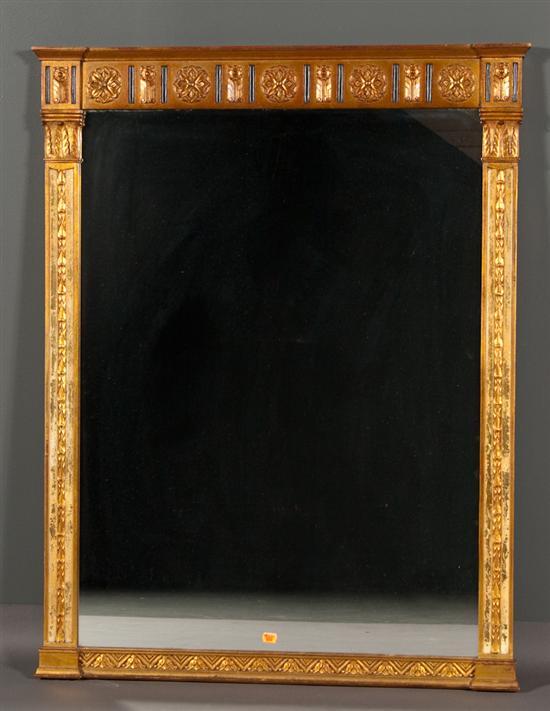 Appraisal: Classical style gesso giltwood mirror in L in W