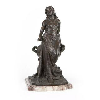 Appraisal: A Continental patinated bronze figure Late th early th century