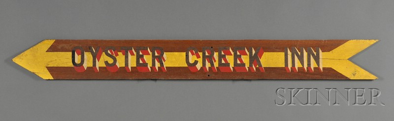 Appraisal: Painted OYSTER CREEK INN Sign possibly Leeds Point New Jersey