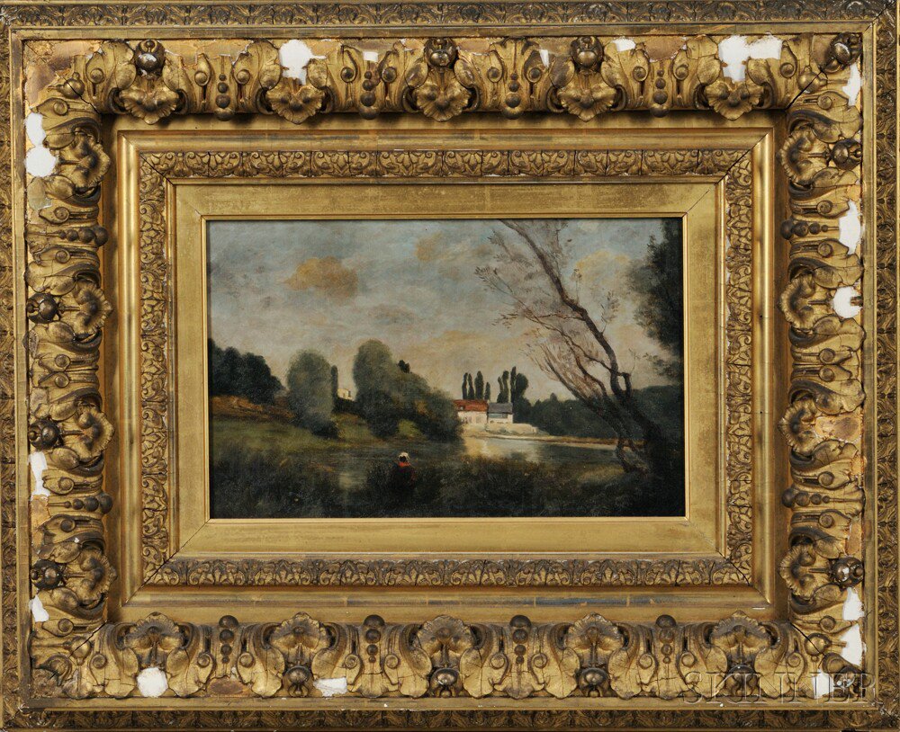 Appraisal: French or American School th Century Barbizon Landscape Unsigned inscribed