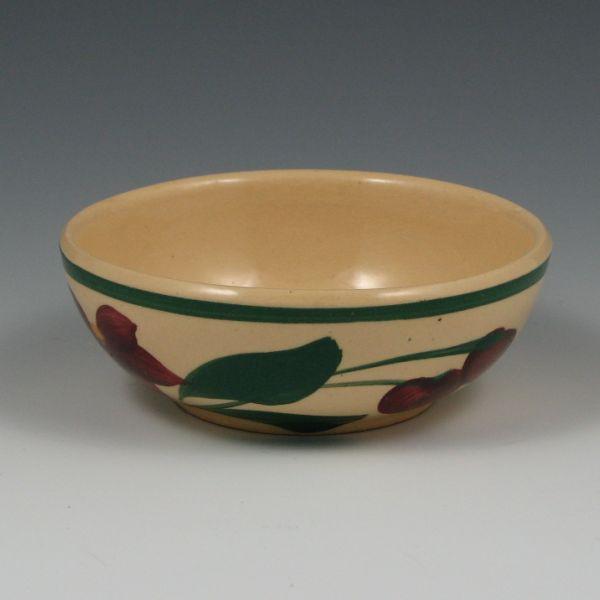 Appraisal: Watt Cherry individual salad bowl Marked Two flakes to rim