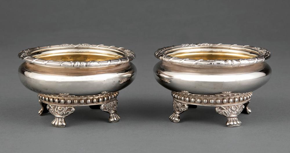 Appraisal: Pair of George III Sterling Silver Master Salts Benjamin Smith