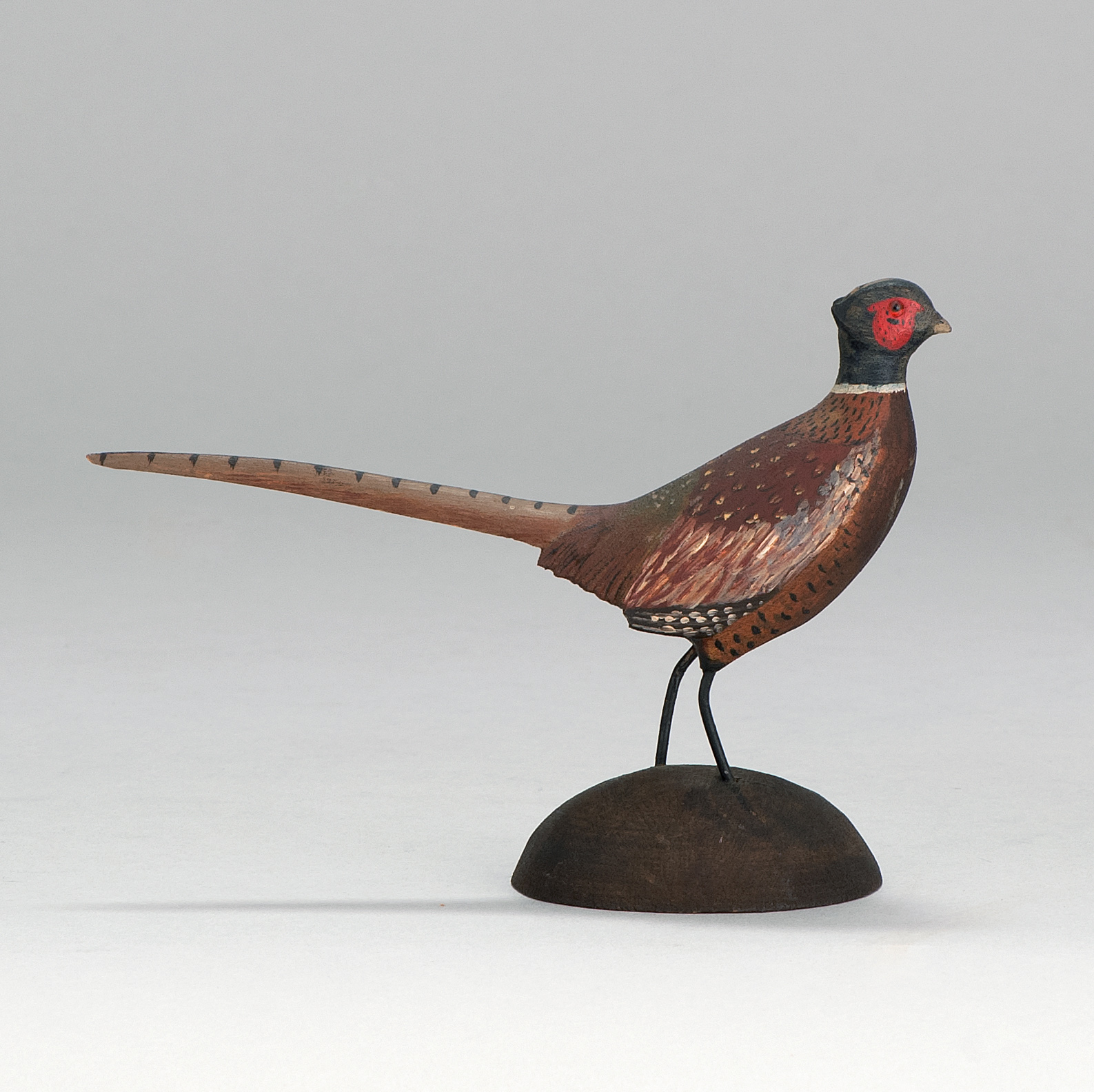 Appraisal: MINIATURE RING-NECKED PHEASANT By Wendell Gilley of Southwest Harbor Maine