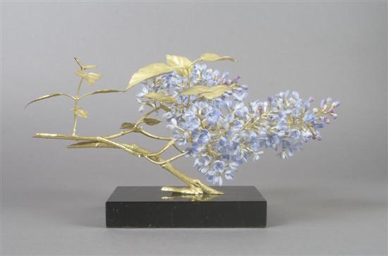 Appraisal: A Bone China and Gilt Bronze Floral Branch Languedoc Height