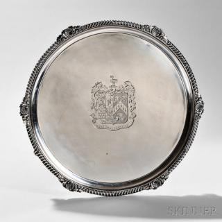 Appraisal: George III Sterling Silver Salver London - William Burwash maker