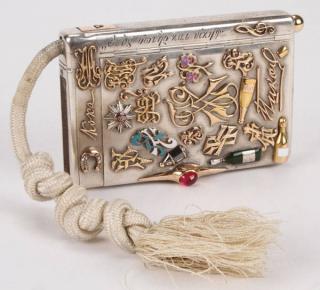 Appraisal: RUSSIAN SILVER SOUVENIR CASE A VERY FINE RUSSIAN SILVER GILT