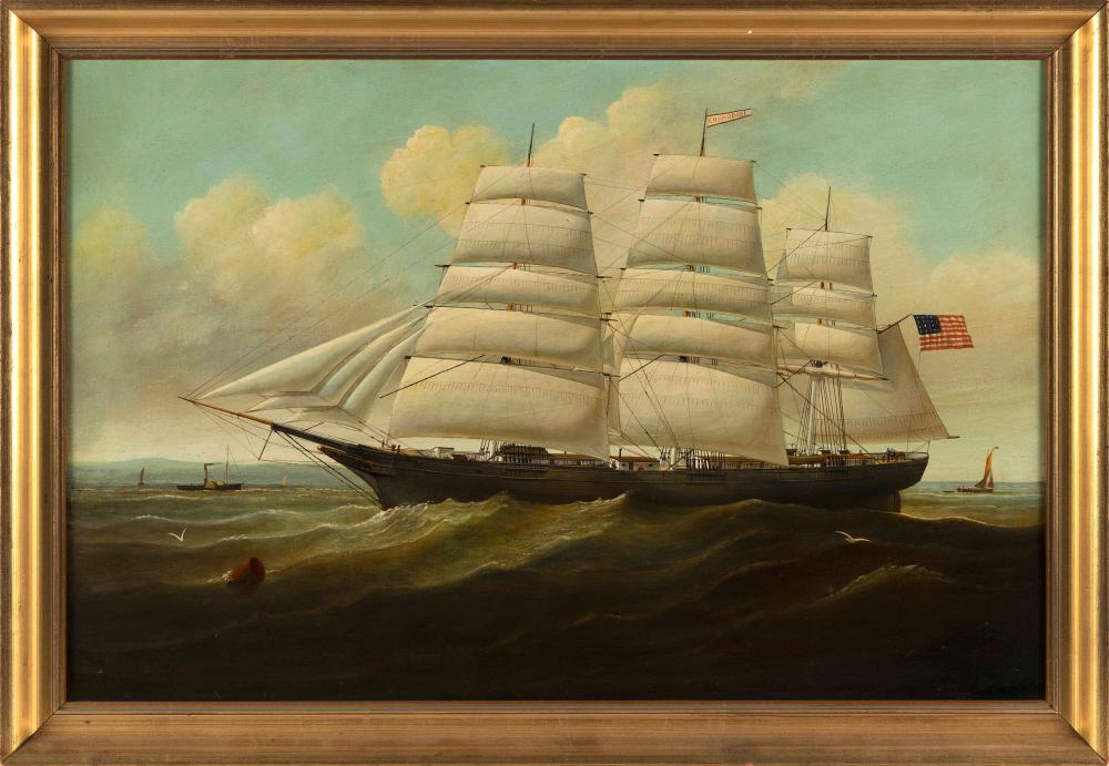 Appraisal: BRIAN COOLE AMERICA ENGLAND B PORTRAIT OF THE COMMODORE OIL