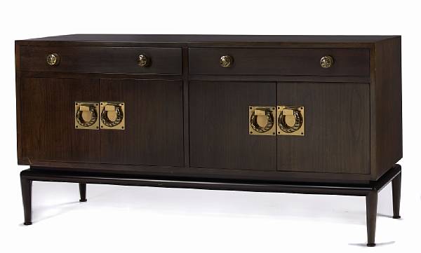 Appraisal: A Monteverdi Young mahogany and brass credenza third quarter th