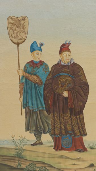 Appraisal: CHINESE SCHOOL CONTEMPORARY x A Noble with an attendant with