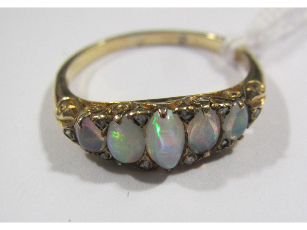 Appraisal: Victorian ct gold opal five stone ring