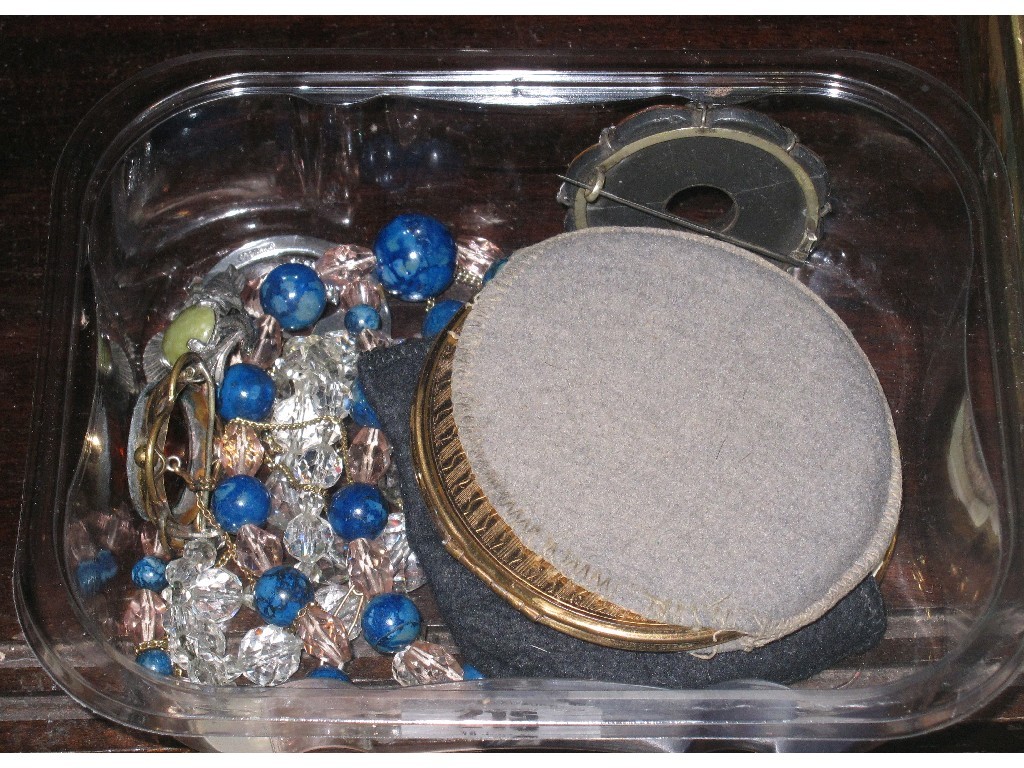 Appraisal: Box of costume jewellery and two compacts