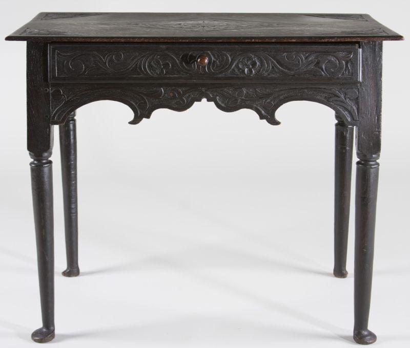 Appraisal: Irish Queen Anne Oak Dressing Table th c rectangular top