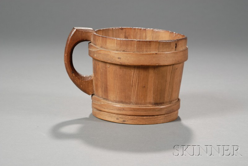 Appraisal: Stave and Hoop Constructed Mug America early th century one