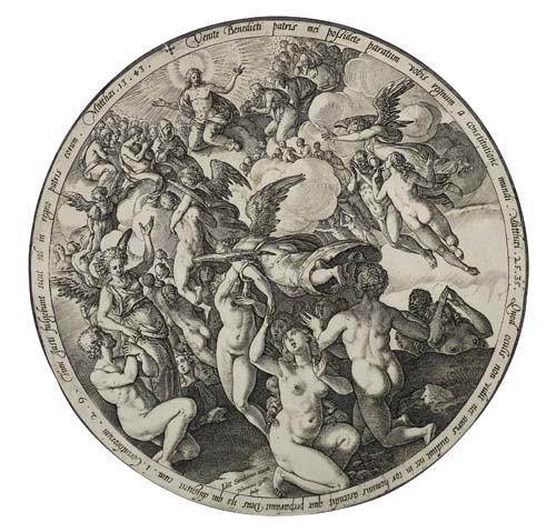 Appraisal: HENDRICK GOLTZIUS Two engravings The Saved Souls Entering Heaven The