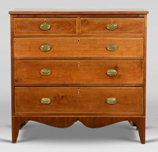 Appraisal: Southern Federal Inlaid Chest of Drawers Southern Federal inlaid mahogany