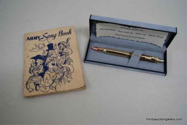 Appraisal: Army Song Book Caliber Bullet PenNice WWII Army Song Book