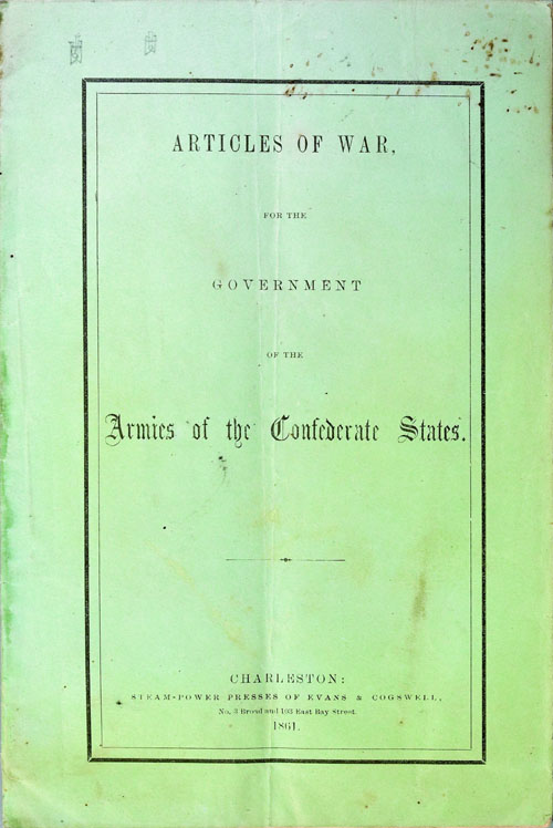 Appraisal: Booklet titled Articles of War for the Government of the