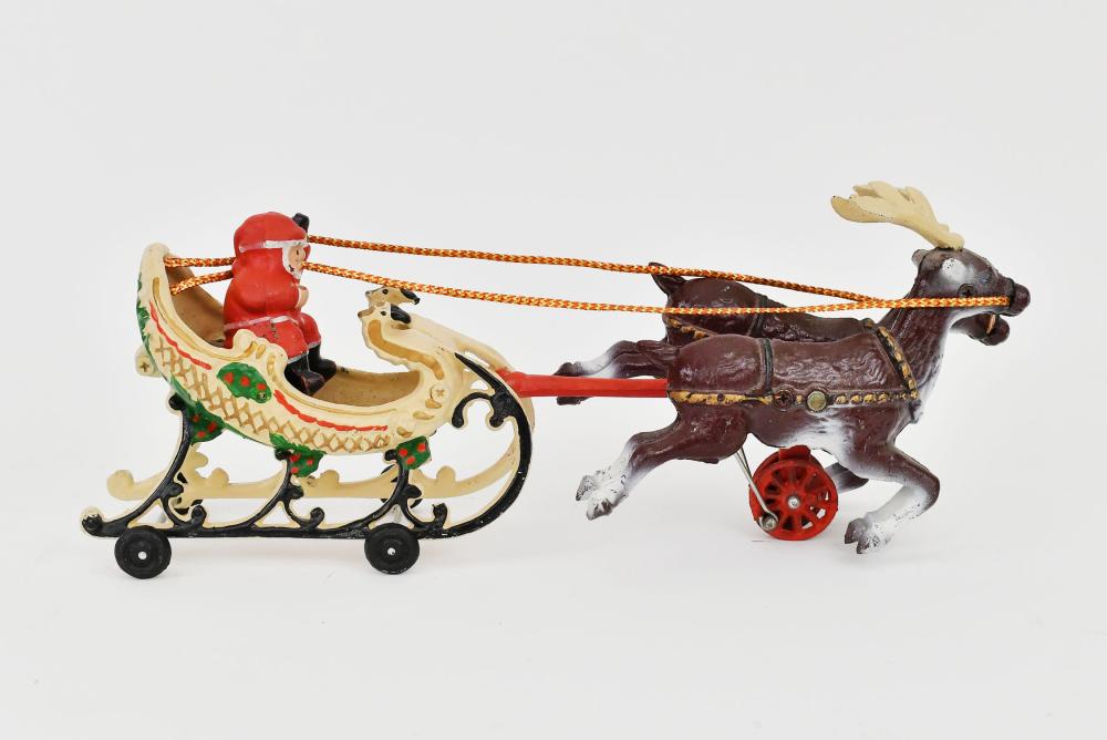 Appraisal: VINTAGE PAINTED CAST IRON CHRISTMAS SLEIGHEarly to mid th Century