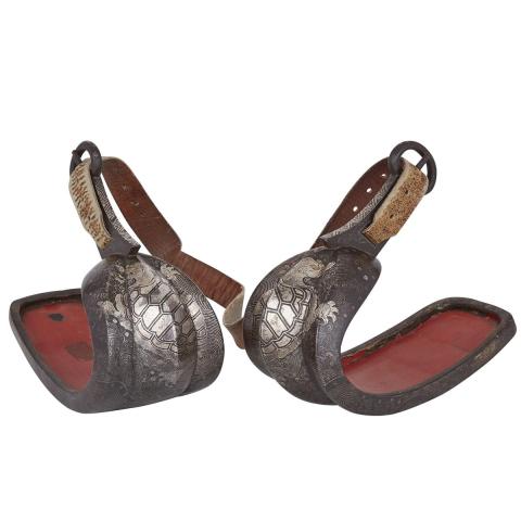 Appraisal: A Pair of Japanese Stirrups Abumi Early Edo Period The