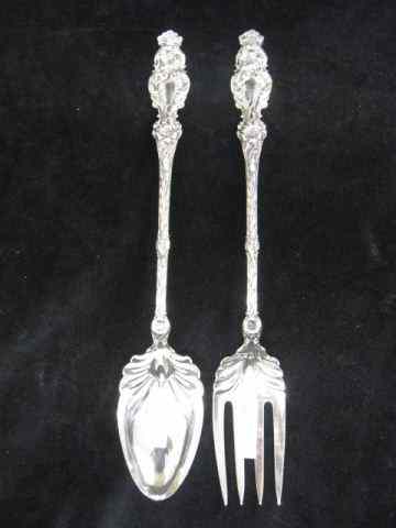 Appraisal: Whiting ''Lily'' Sterling Silver Salad Serving Set long handled ''