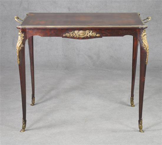 Appraisal: French Style Coffee Table th Century Marquetry top Gilded brass