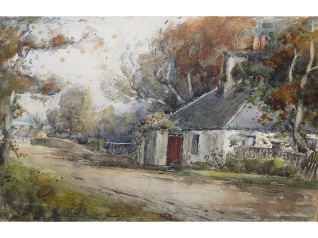 Appraisal: JOHN McNICOL Watercolour of a country road signed