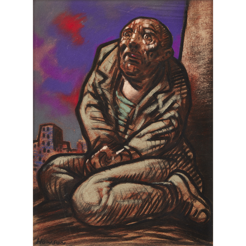 Appraisal: PETER HOWSON SCOTTISH B SALVATION Signed pastel cm x cm