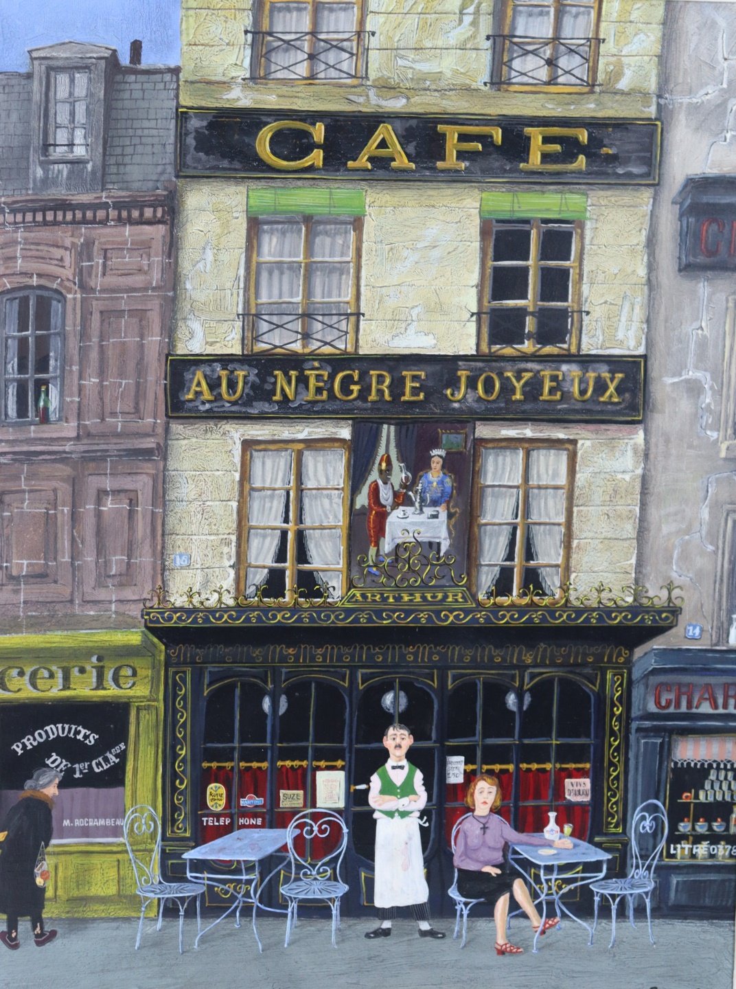 Appraisal: ROBERT PAUL SIVARD FRENCH - French Cafe scene Oil on