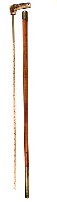 Appraisal: Horse Measure Cane- Ca - An early stag horse measure