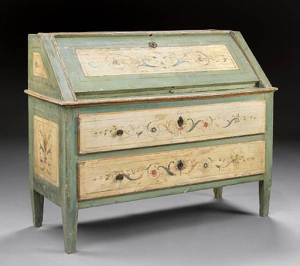 Appraisal: An Italian Neoclassical paint decorated desk fourth quarter th century