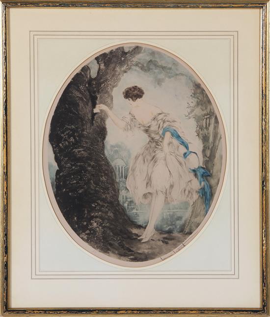 Appraisal: Louis Icart French - LA CACHETTE Hiding Place etching and