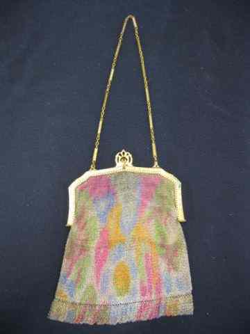 Appraisal: Whiting Davis Mesh Evening Bag colorful Art Deco design