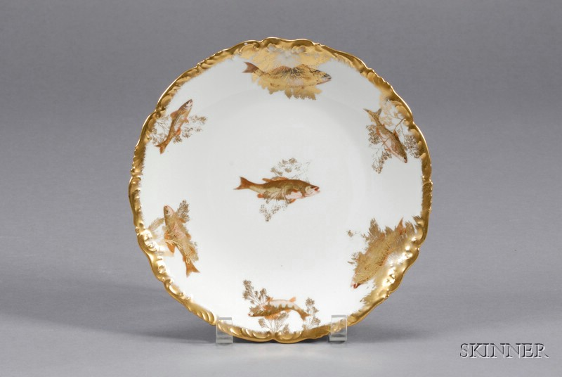 Appraisal: Twelve Limoges Porcelain Fish Plates France late th century shaped