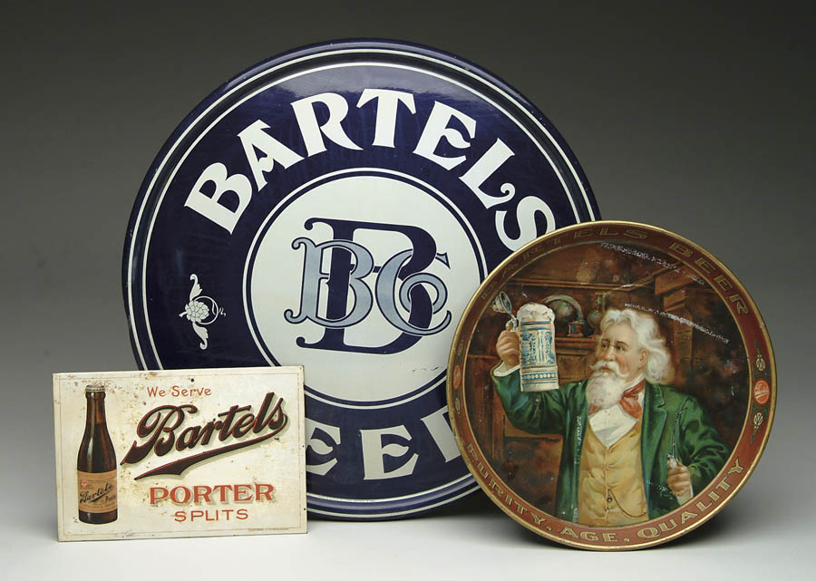 Appraisal: LOT OF THREE BARTELS BEER SIGNS Bartels Beer convex tin