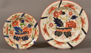 Appraisal: Two Gaudy Dutch War Bonnet Plates Two Gaudy Dutch War