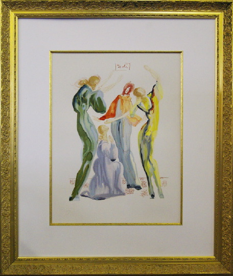 Appraisal: After Salvador Dali Spanish - Four Female Figures chromolithograph sight