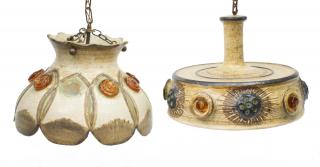 Appraisal: AXELLA DANISH ART POTTERY HANGING LAMPS lot of Danish modern