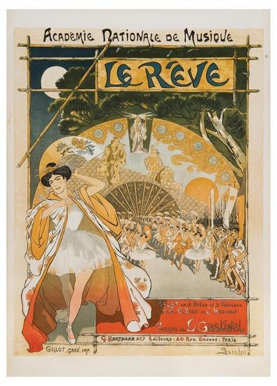 Appraisal: STEINLEN Theophile AlexandreLE REVE lithograph in colors printed by Gillot