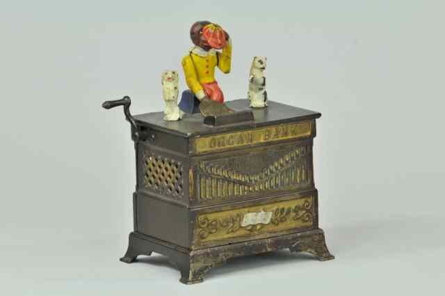 Appraisal: 'ORGAN BANK'' CAT DOG MECHANICAL BANK Yellow Jacket Kyser Rex