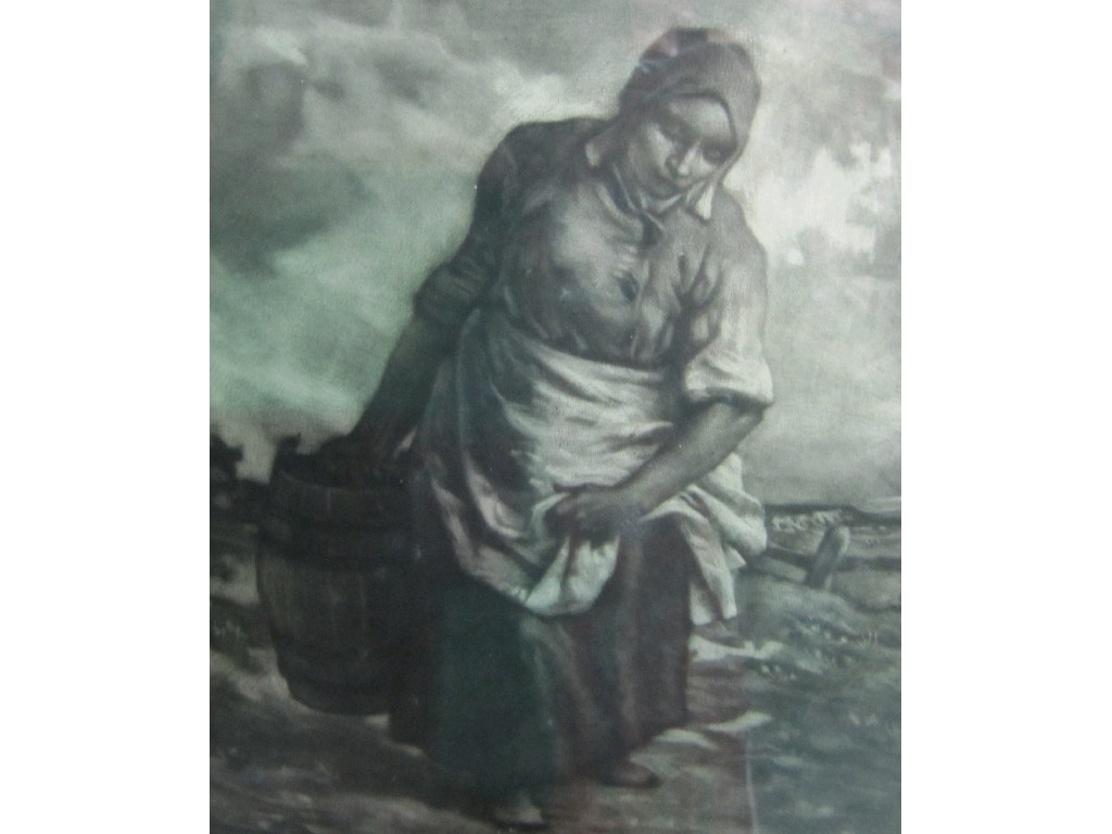 Appraisal: WILLIAM STRANG RE RP RE - Mezzotint 'Milkmaid' signed in