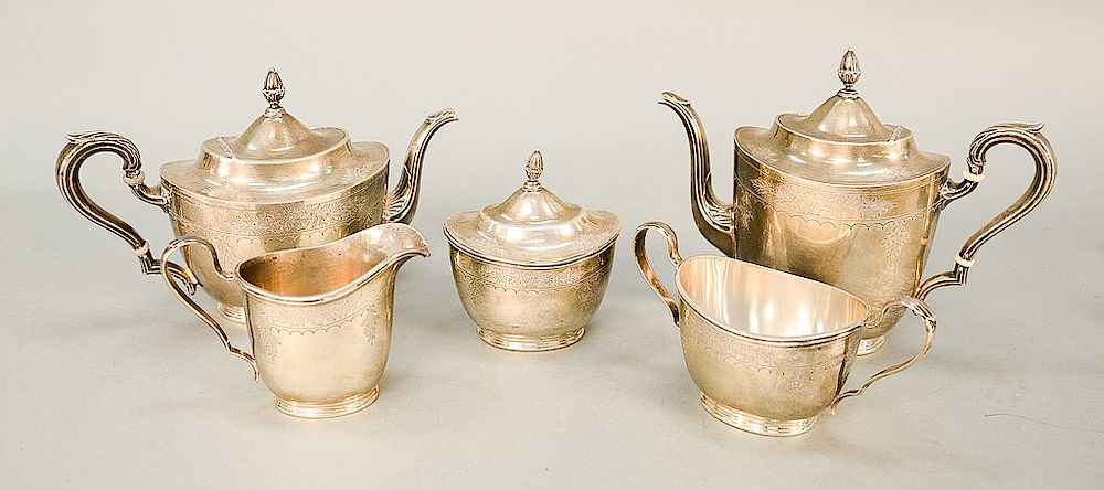 Appraisal: Four piece sterling silver International tea and coffee set tallest