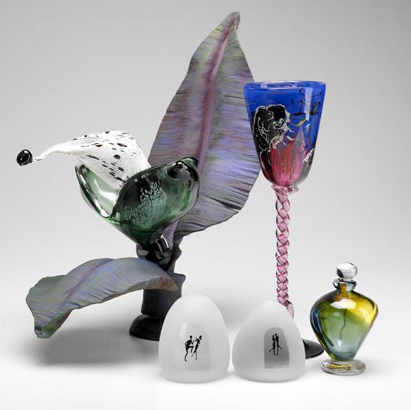 Appraisal: ALISON RUZSA CLAUDIA LEZAMA GAIL GILL DAY Five studio glass