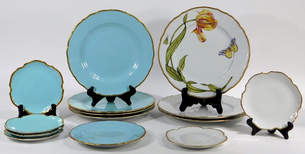 Appraisal: PC Anna Weatherley Designs Blue Butterfly Plates Czech Republic Group