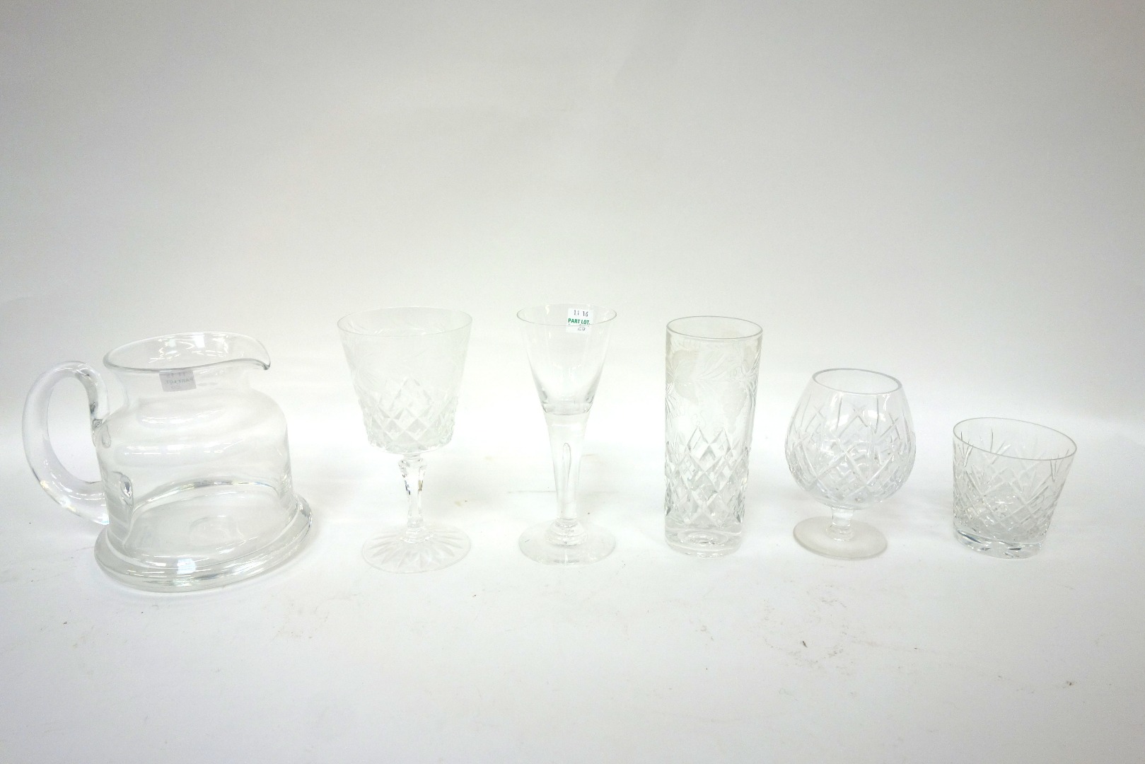 Appraisal: A set of eight fruiting vine etched cut pattern wine