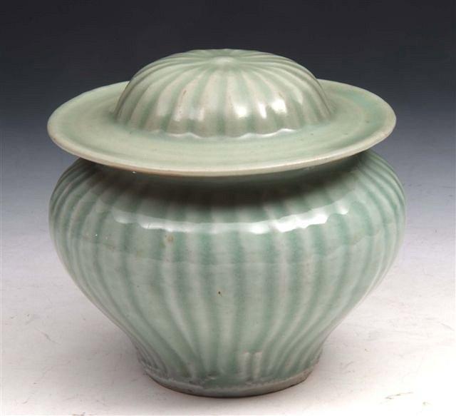 Appraisal: A CHINESE SUNG DYNASTY BALUSTER JAR AND COVER with fluted